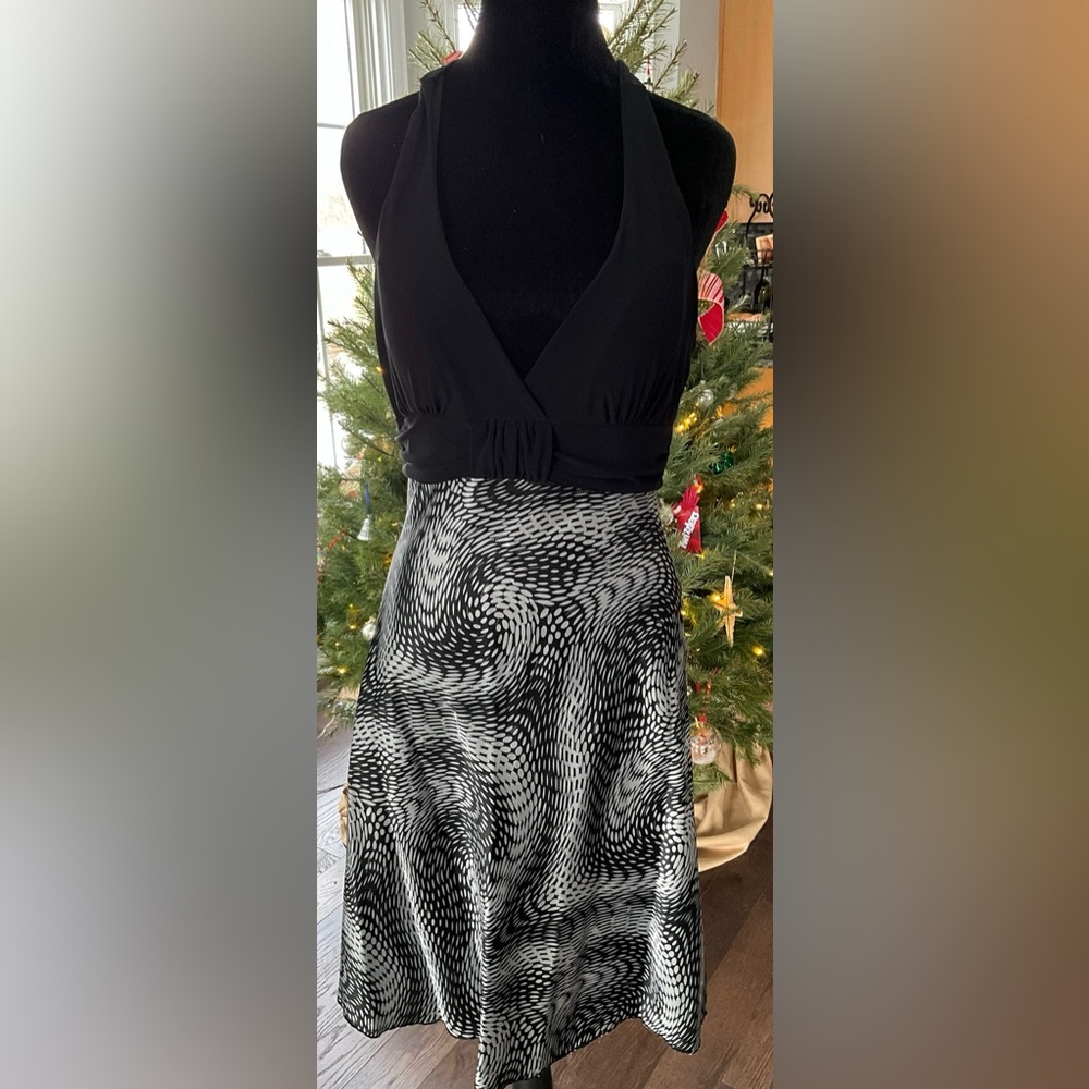 Black and White Halter Dress